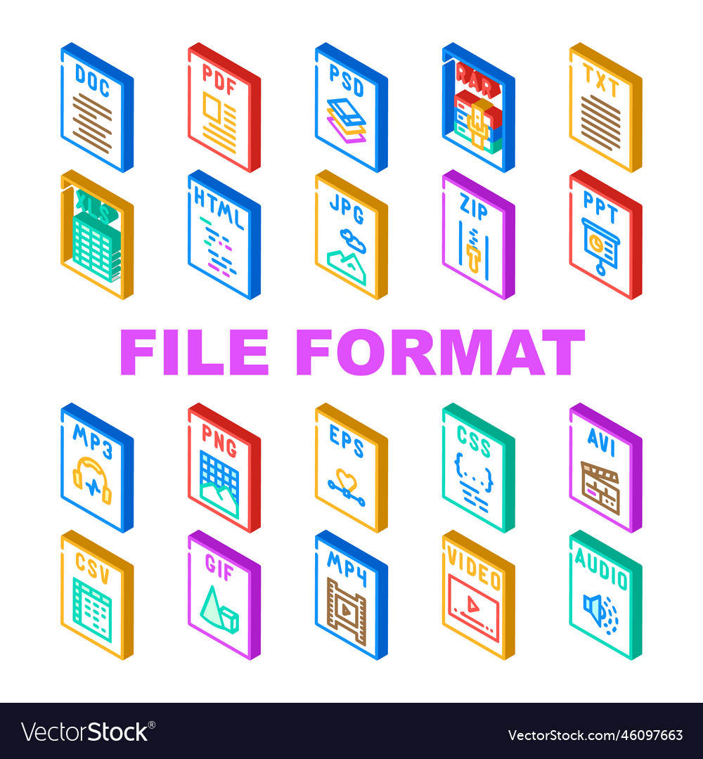 File format document icons set