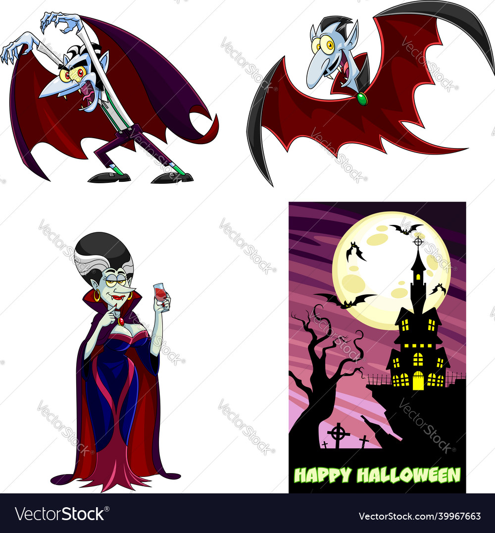 Halloween Vampire Vector Cartoon Character