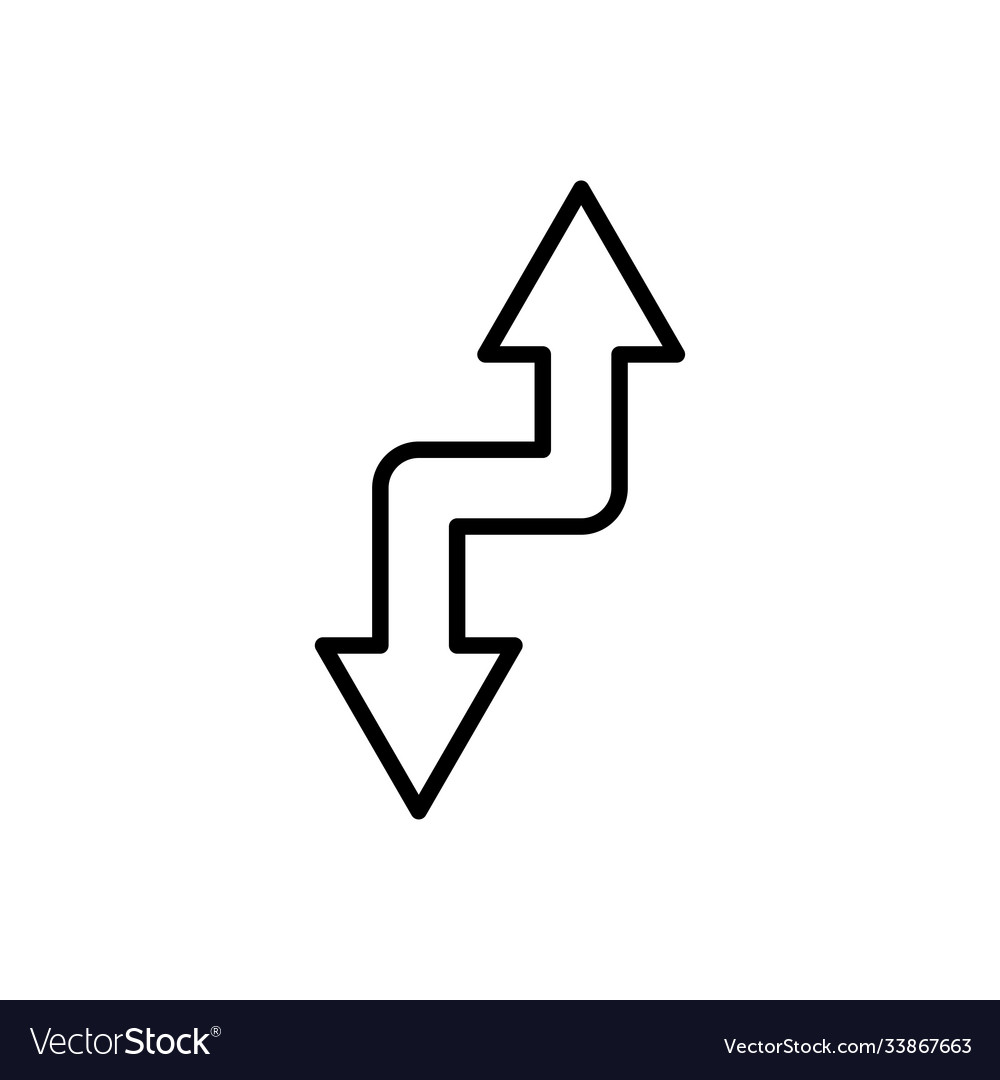 Left and right connected arrow line icon design vector image Left and right connected arrow line icon design
