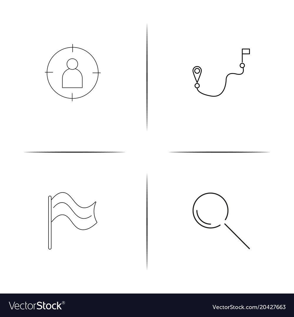 Maps and navigation simple linear icon setsimple