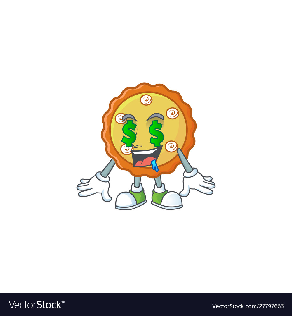 Money eye apple pie cartoon character with mascot Vector Image