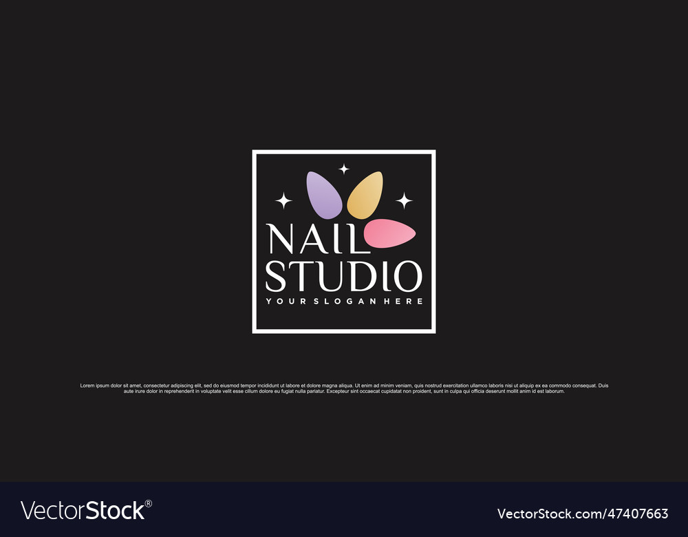 Nail studio logo design for beauty salon Vector Image