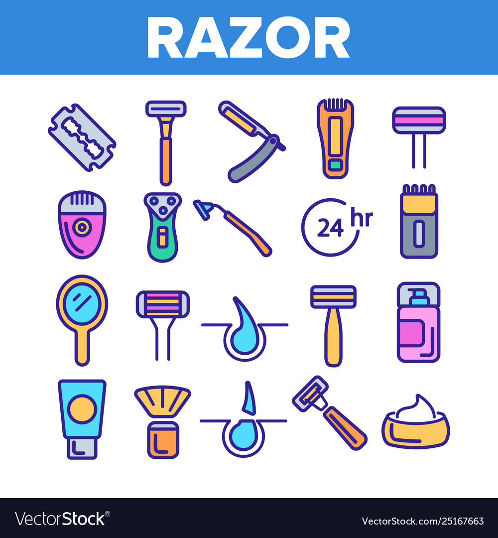 Razor Rasierzubehör Linear Icons Set