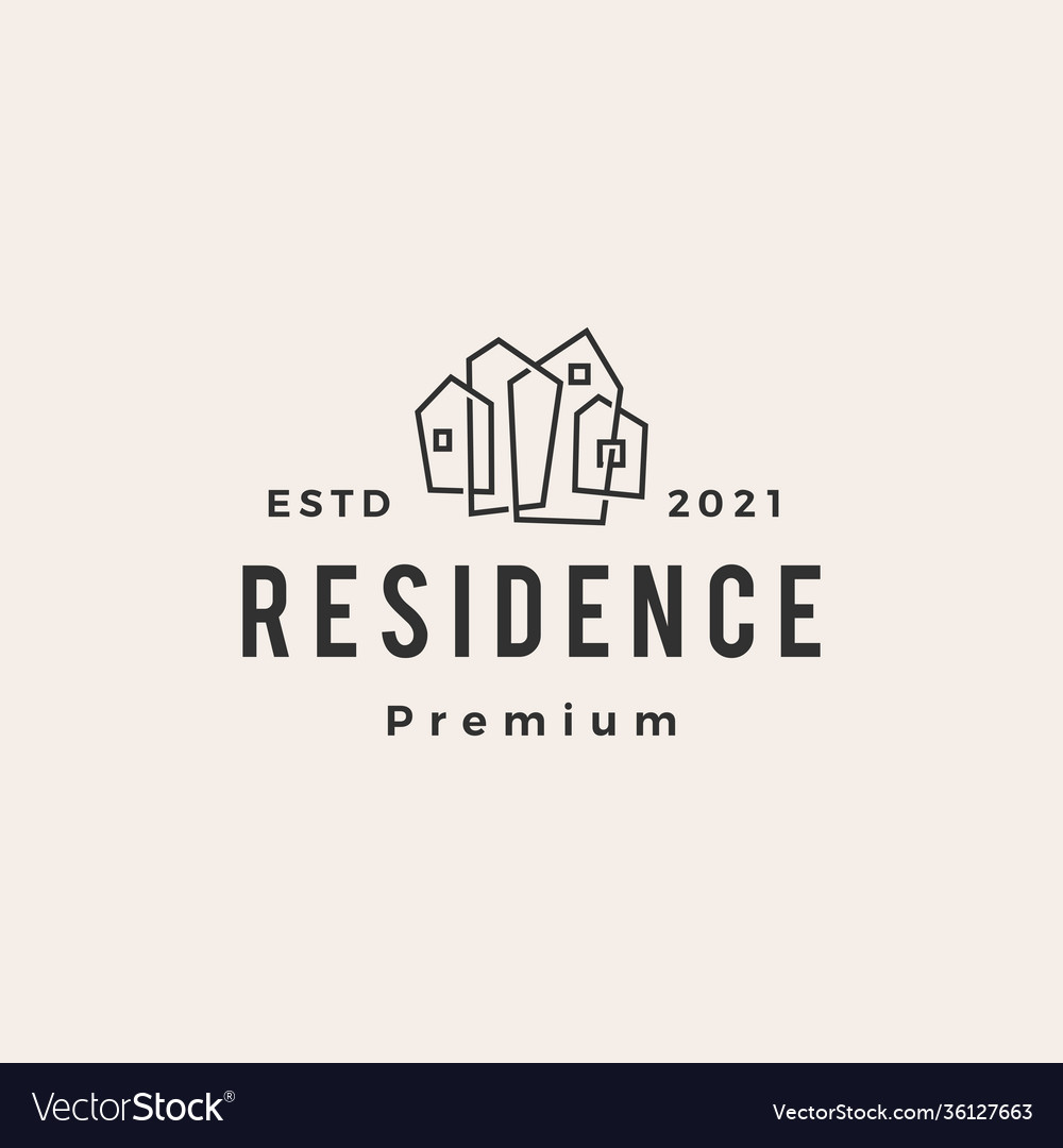Residence house home hipster vintage logo icon vector image Residence house home hipster vintage logo icon