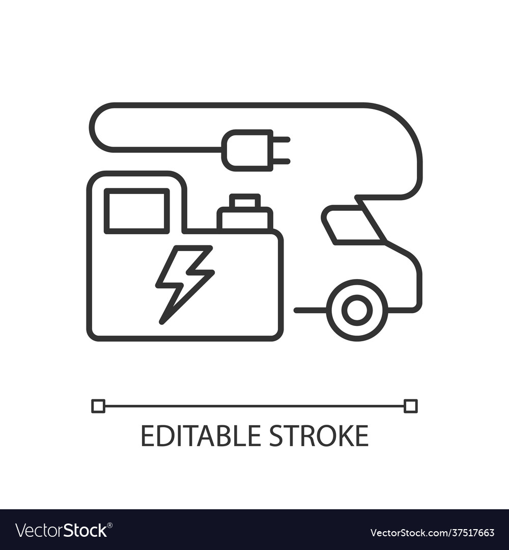 Rv power generators linear icon Royalty Free Vector Image