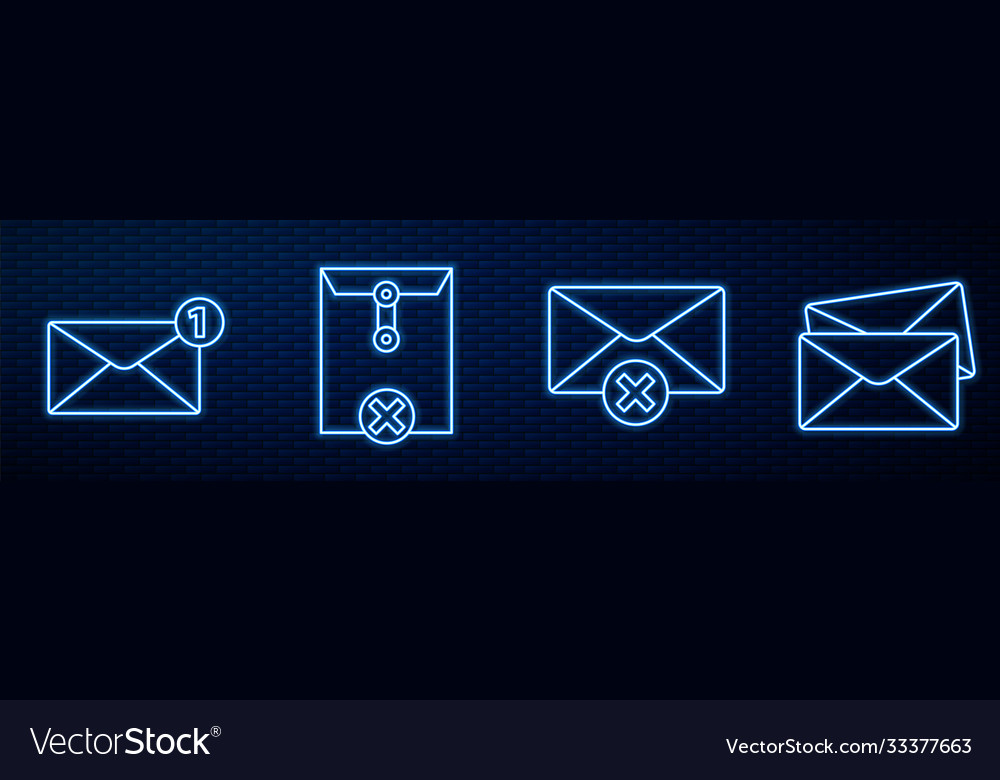 Set line delete envelope and express vector image Set line delete envelope and express