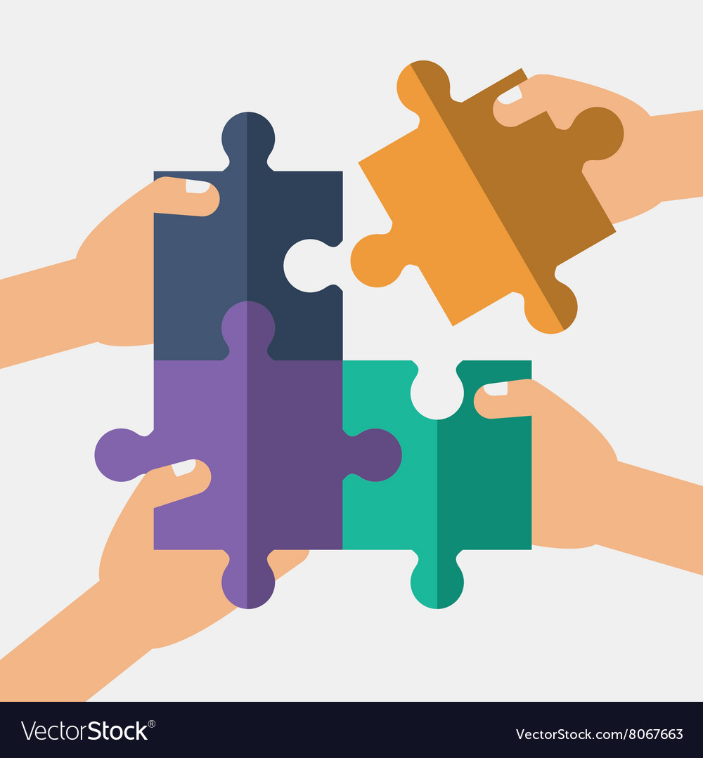 Teamwork and puzzle design Royalty Free Vector Image