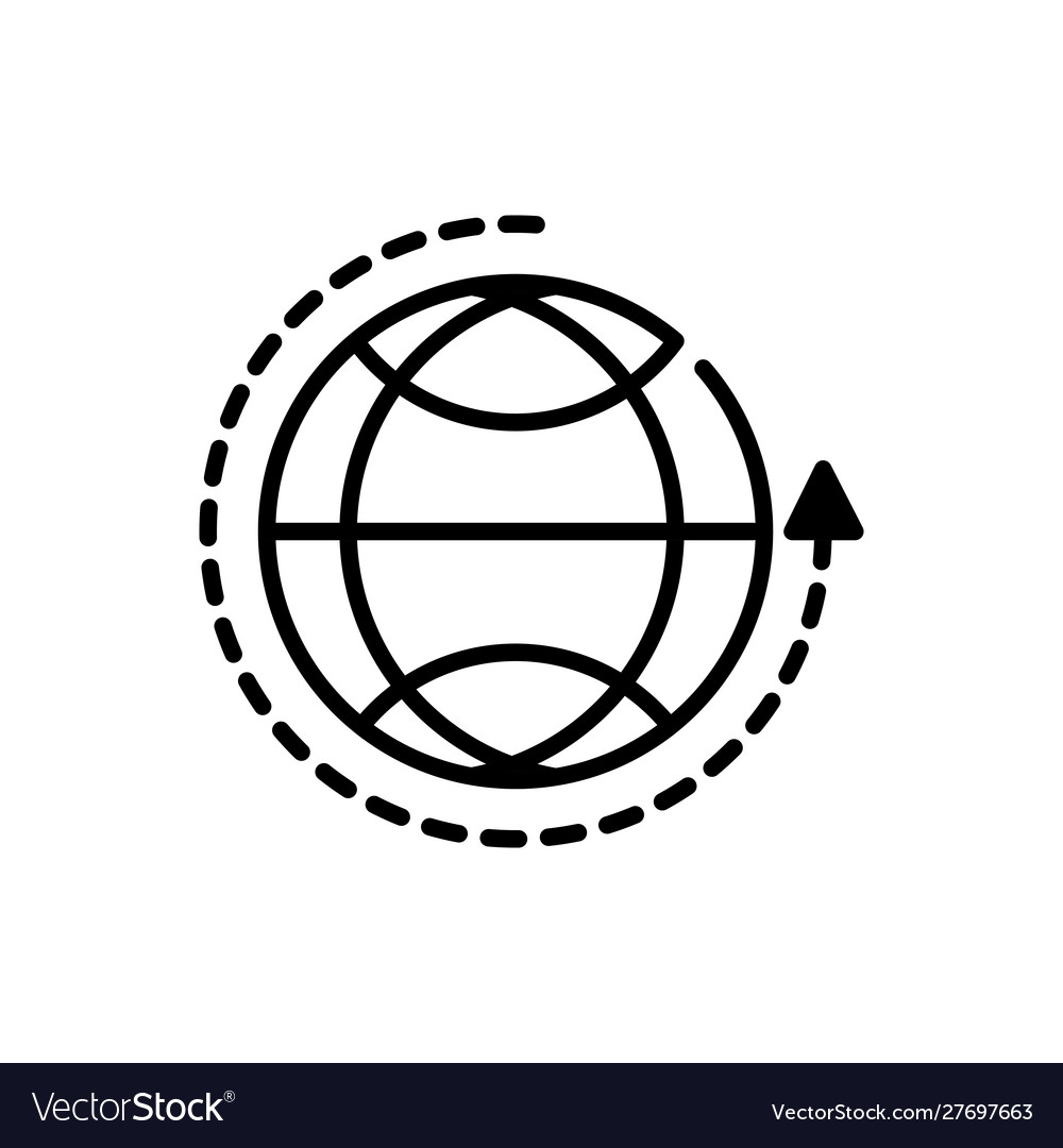 World around arrow tourism travel thick line