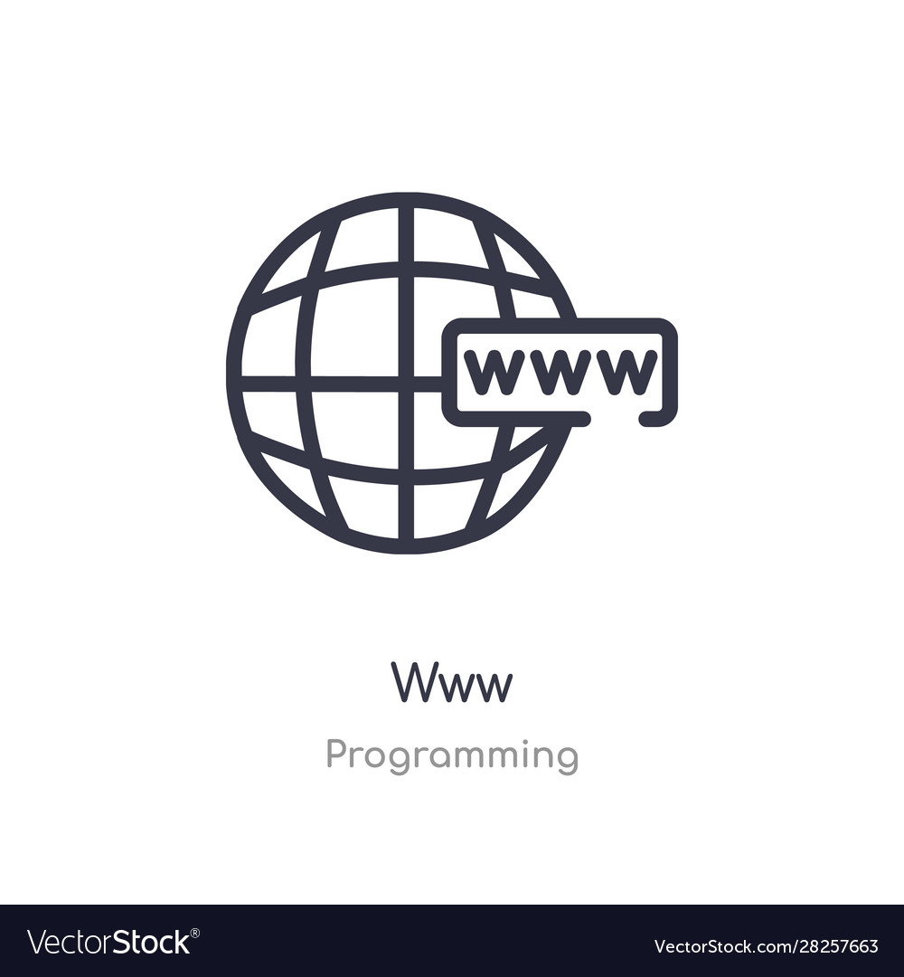 Www outline icon isolated line from programming