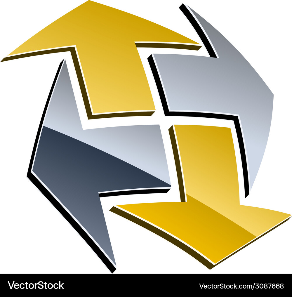 3d shiny arrows Royalty Free Vector Image - VectorStock