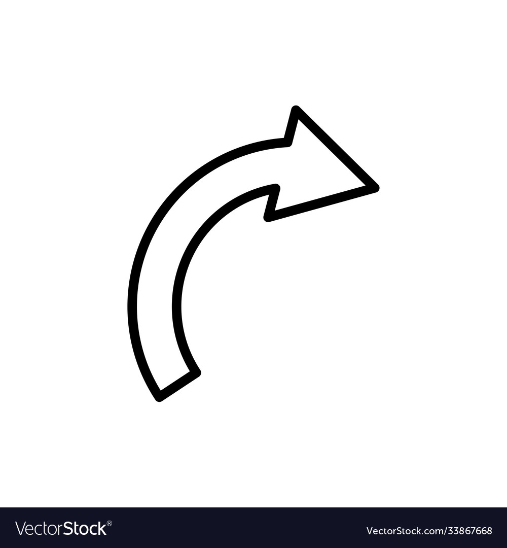 Arrow line icon continue right design vector image Arrow line icon continue right design