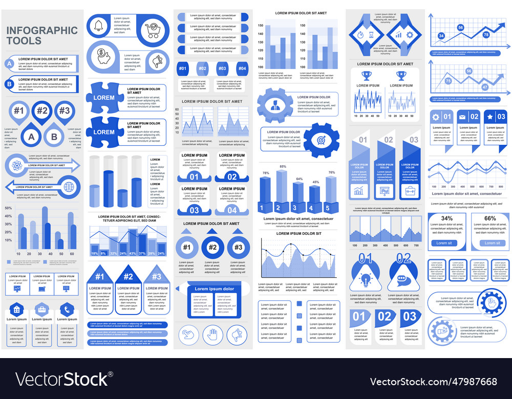 Bundle infographic elements data visualization