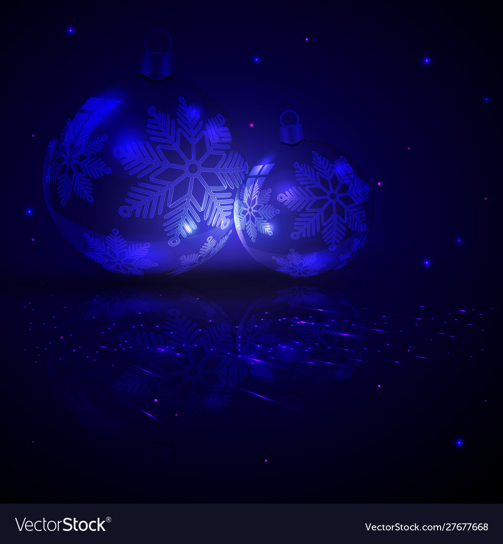 Christmas dark blue design with balls and elegant