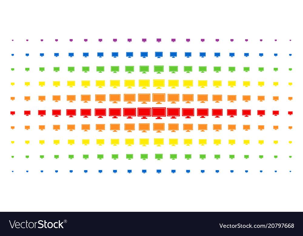 Computer display spectral halftone array