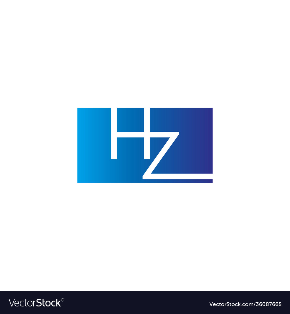 Creative initial letter hz square logo design Vector Image