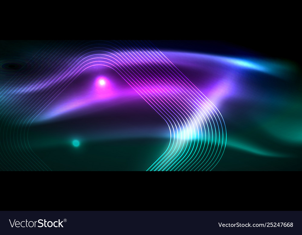 Dark background with neon glowing elements shiny