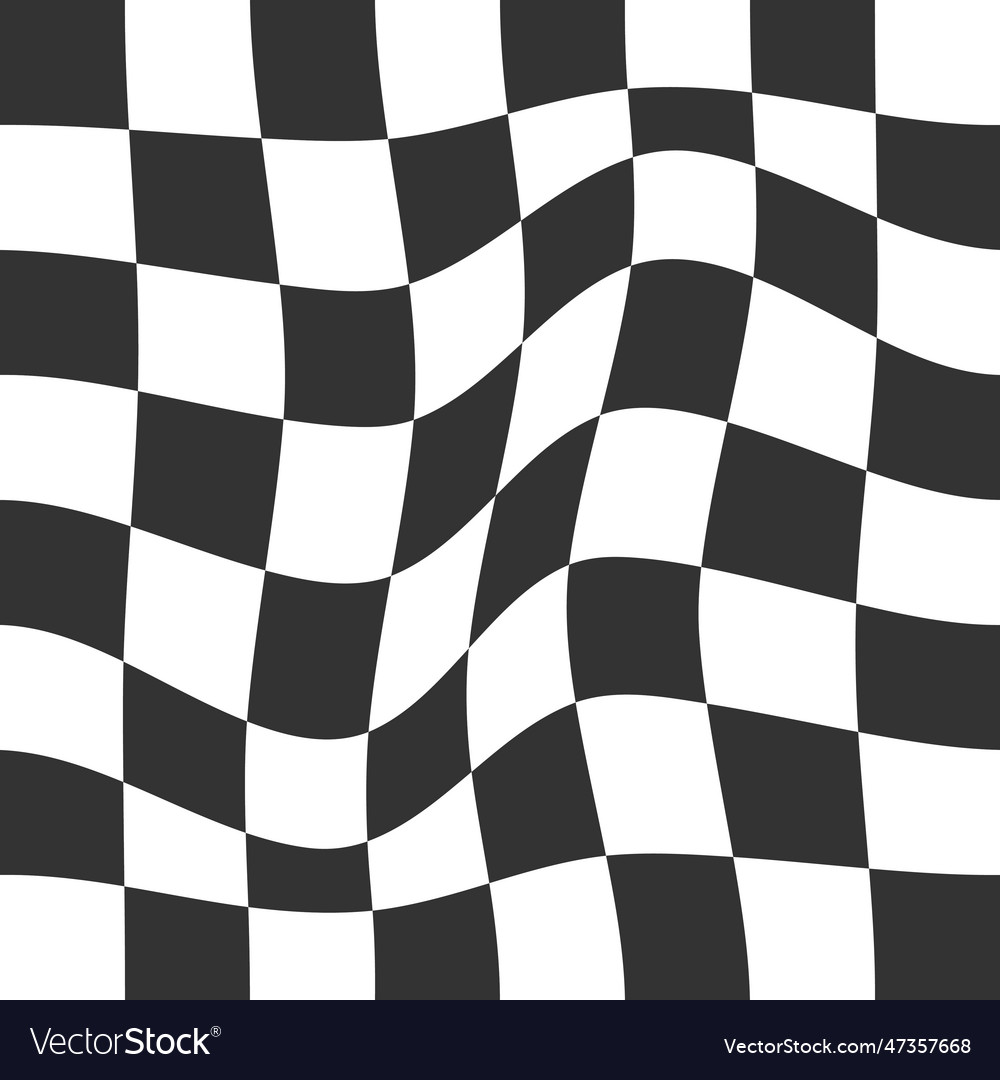 Distorted chessboard background psychedelic Vector Image