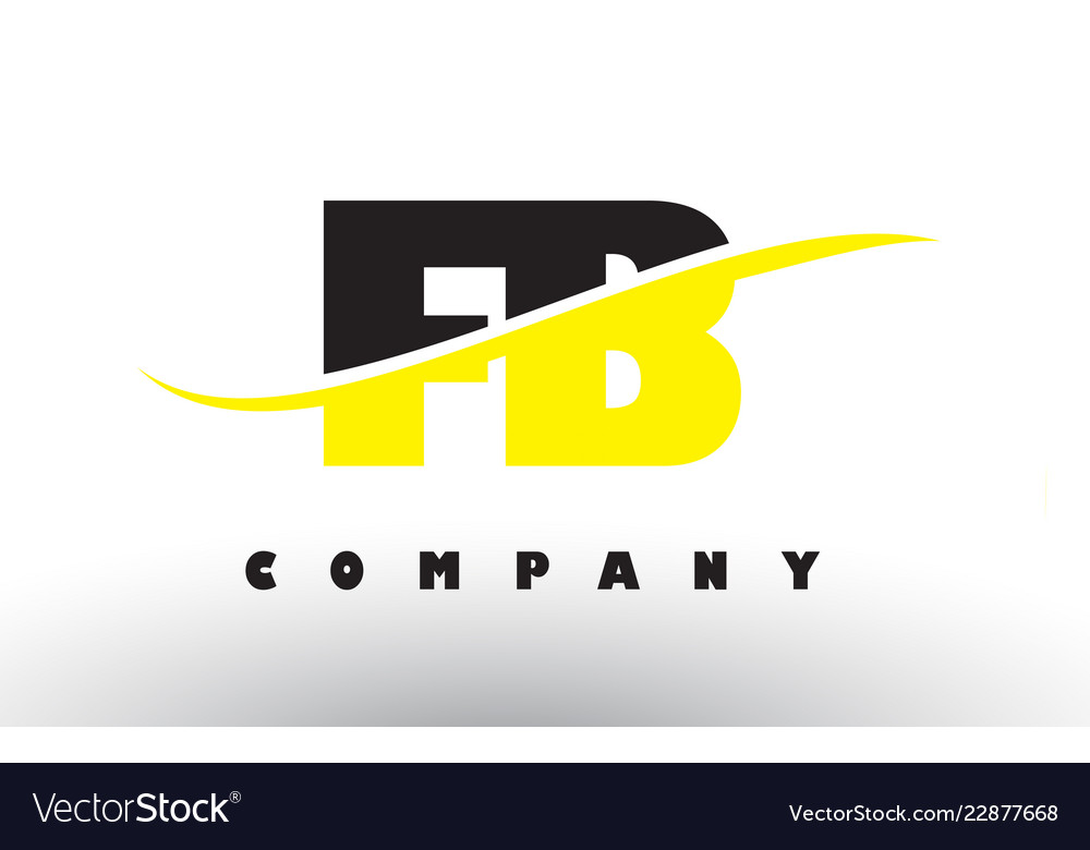 Fb f b schwarz und gelb Buchstaben Logo mit swoosh