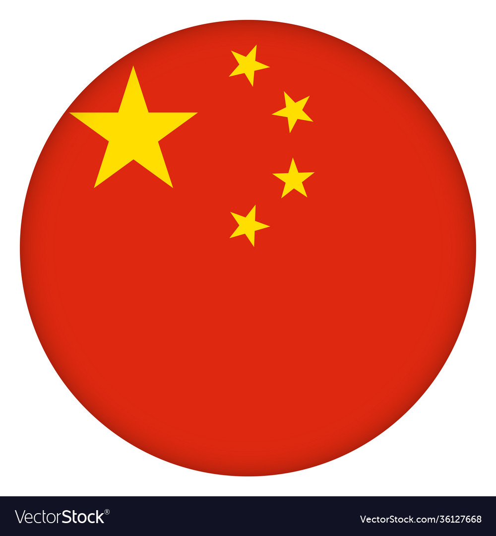 Flag China Round Icon Badge Or Button Chinese Vector Image Flag China Round Icon Badge Or Button Chinese Vector Image