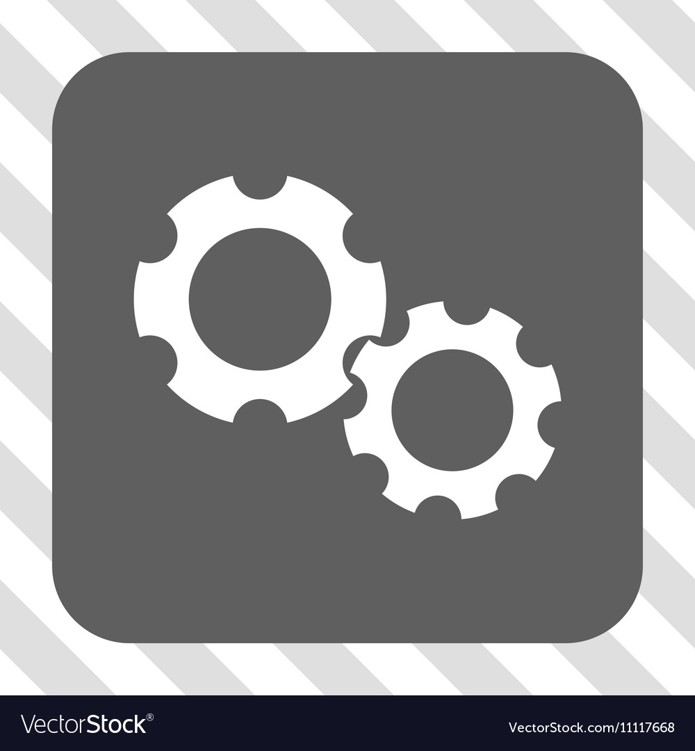 Gears rounded square button