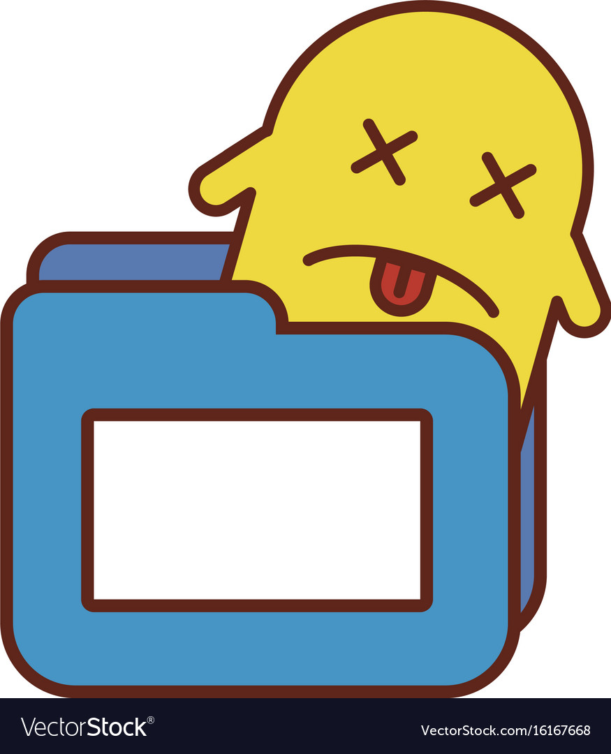 Ghost kawaii character with folder