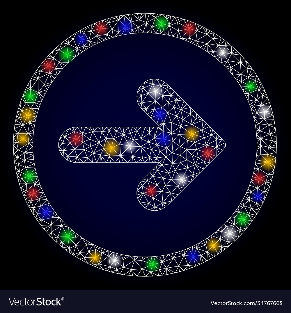Glossy net right pointer with color light spots vector image Glossy net right pointer with color light spots