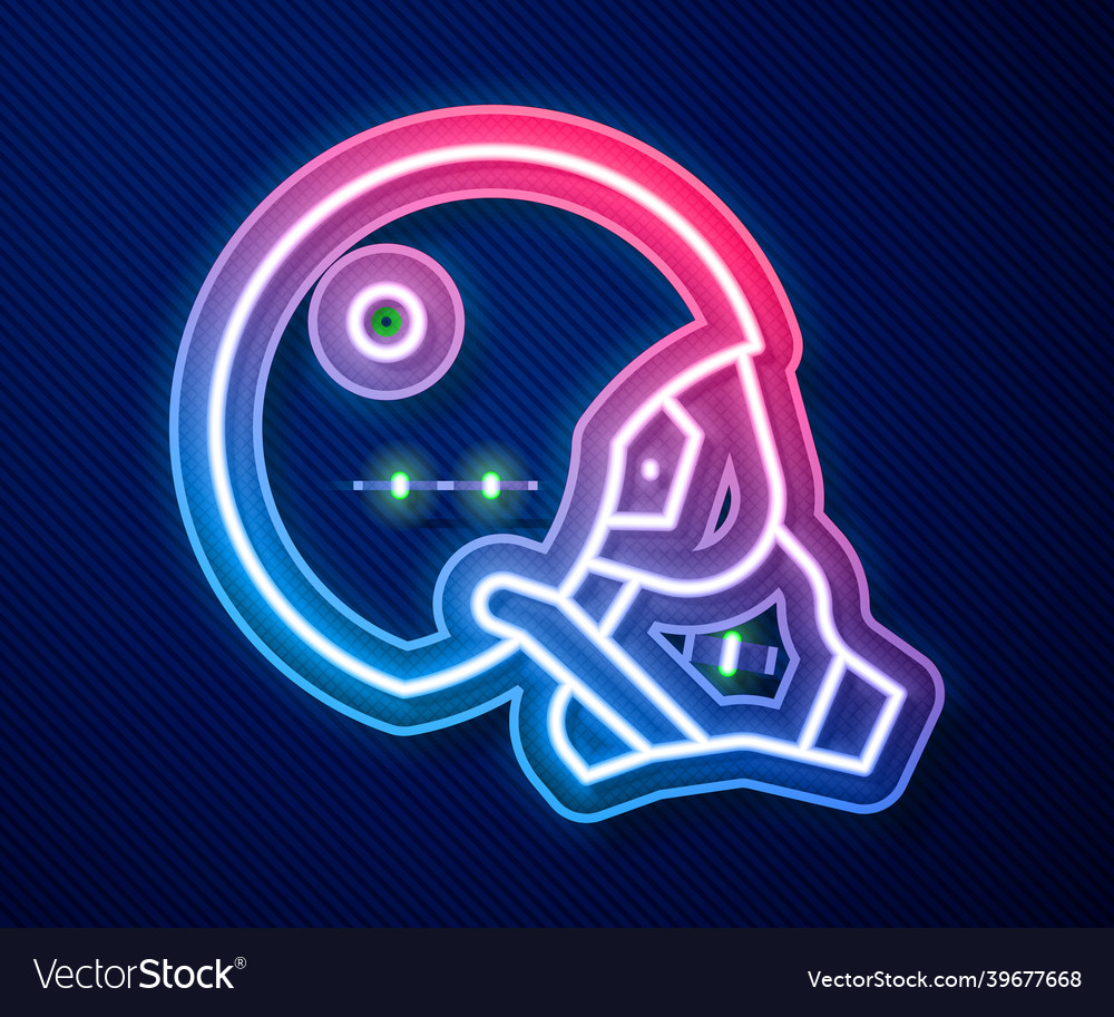 Glowing neon line modern pilot helmet icon