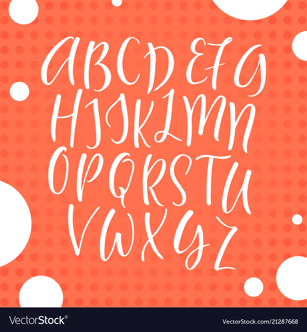 Handwritten calligraphy font alphabet