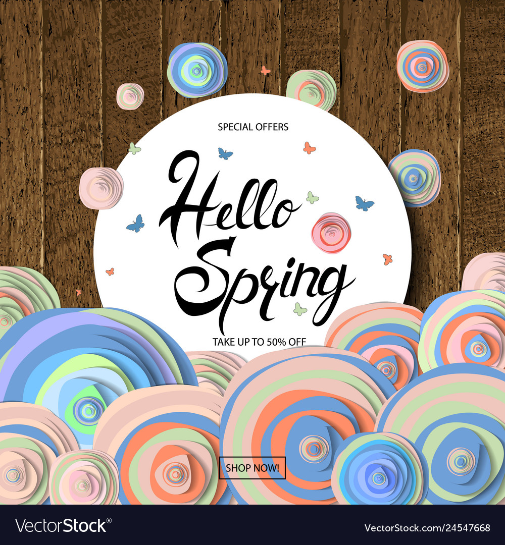 Hello spring card design