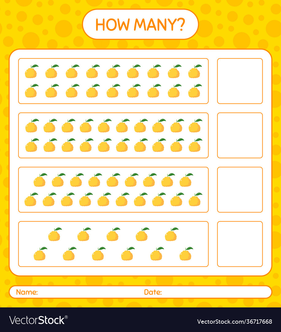 How many counting game with ugli worksheet vector image How many counting game with ugli worksheet
