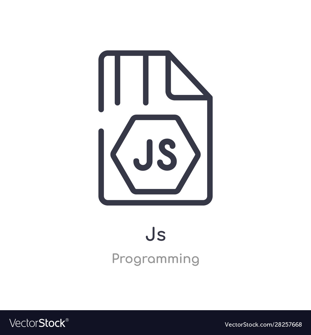 Js outline icon isolated line from programming Vector Image