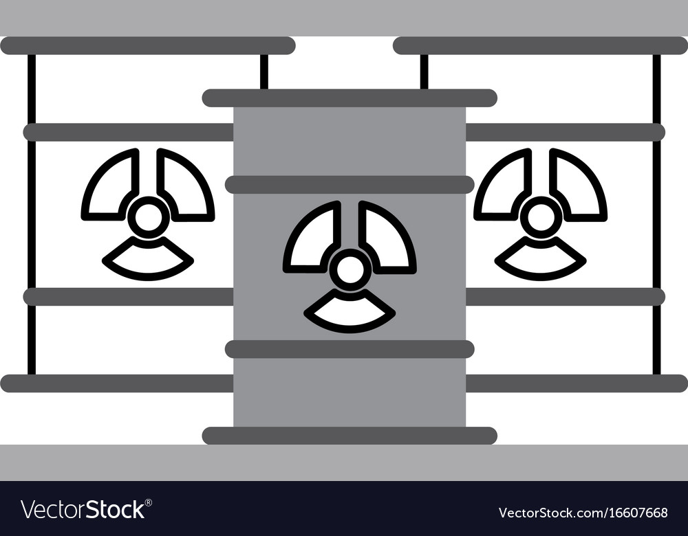 Nuclear barrels isolated icon Royalty Free Vector Image