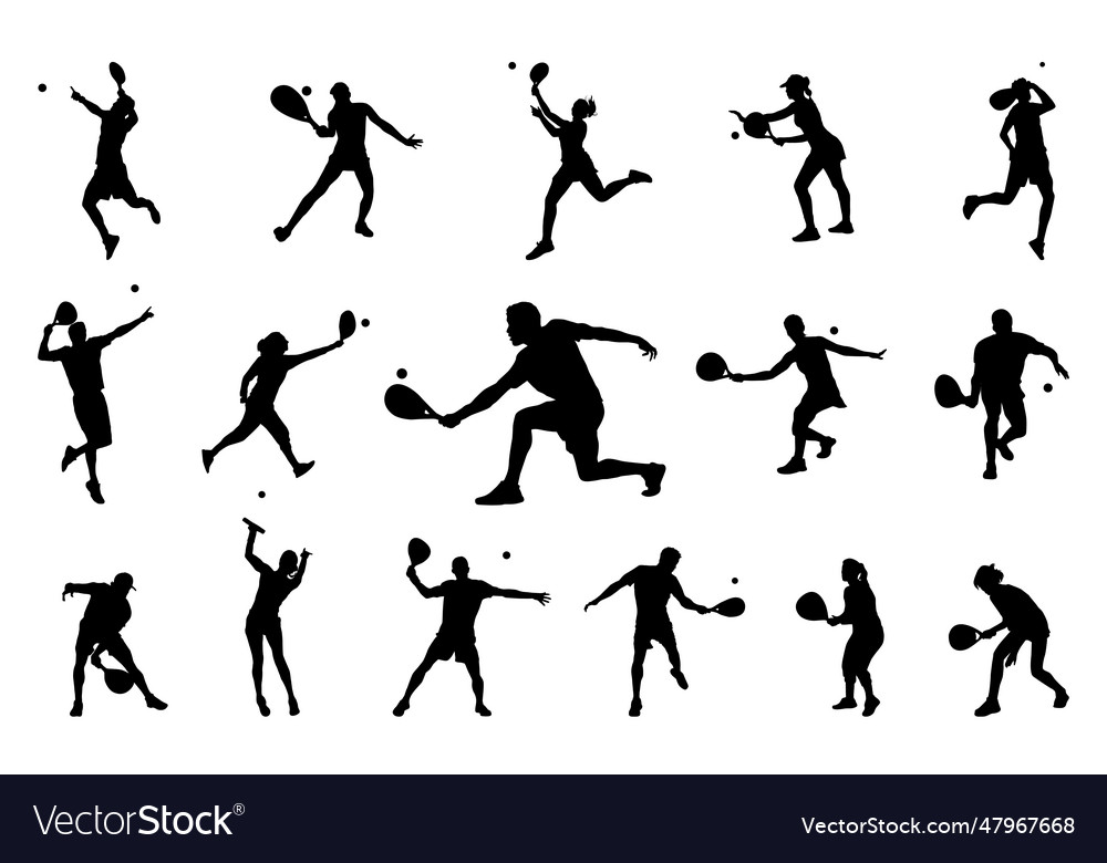 Padel tennis player silhouette Royalty Free Vector Image