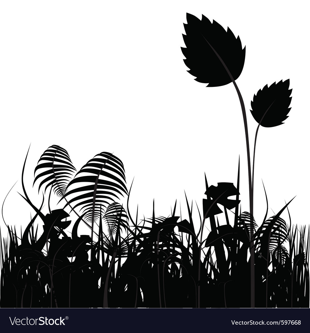 Download Plants silhouette Royalty Free Vector Image - VectorStock