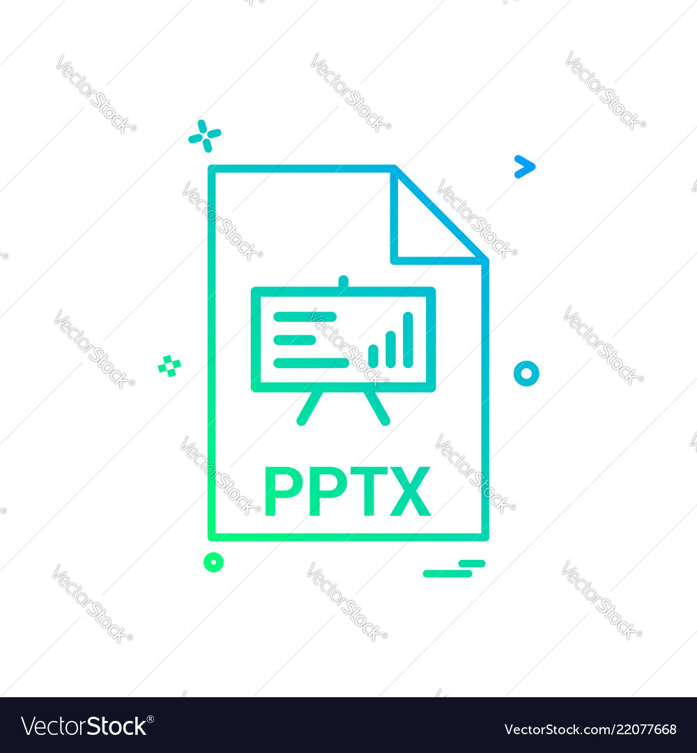 Pptx file extension format icon design vector image Pptx file extension format icon design
