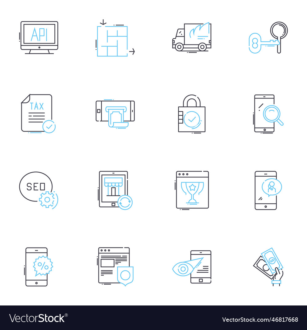 Preparation linear icons set organize plan
