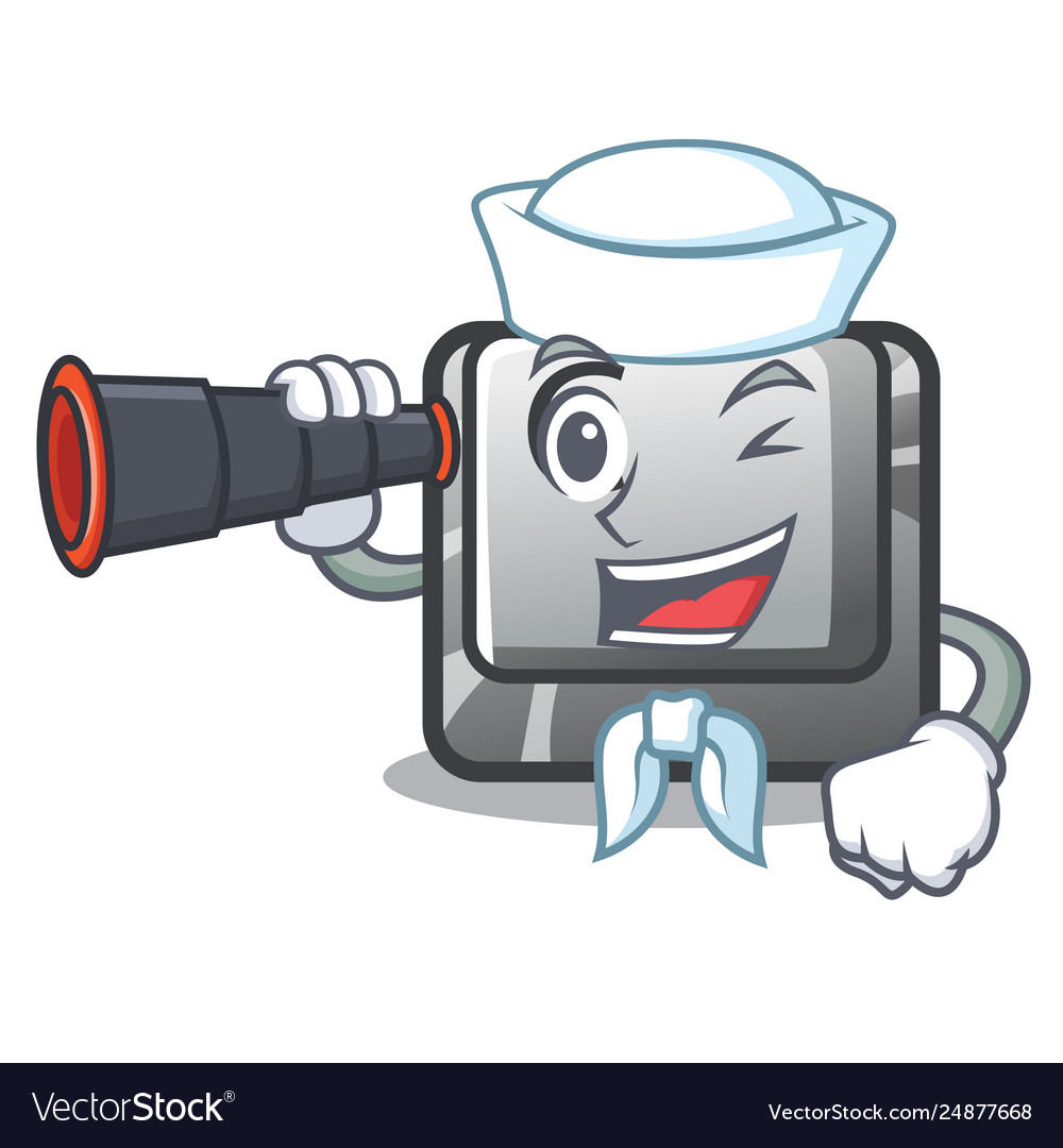 Sailor with binocular button c isolated