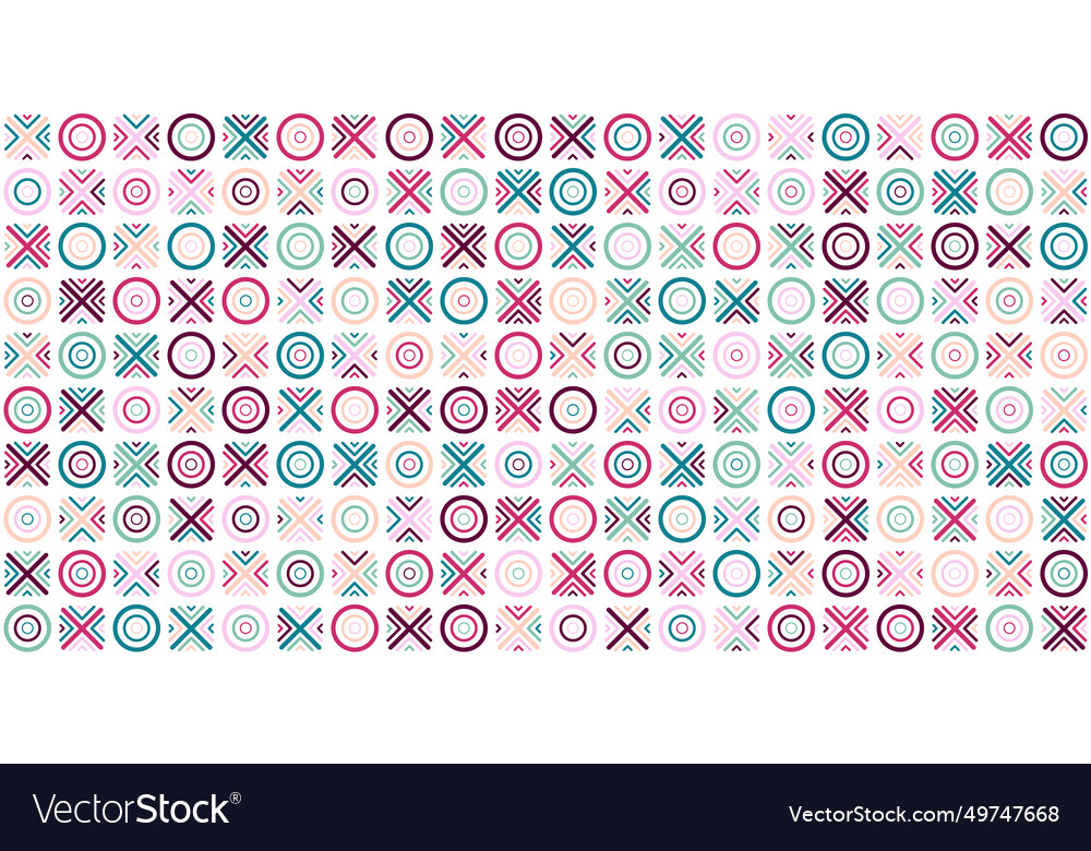 Seamless colorful pattern of circles and lines vector image Seamless colorful pattern of circles and lines