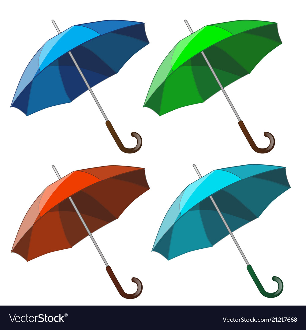 Set of colorful umbrellas isolated on white Vector Image