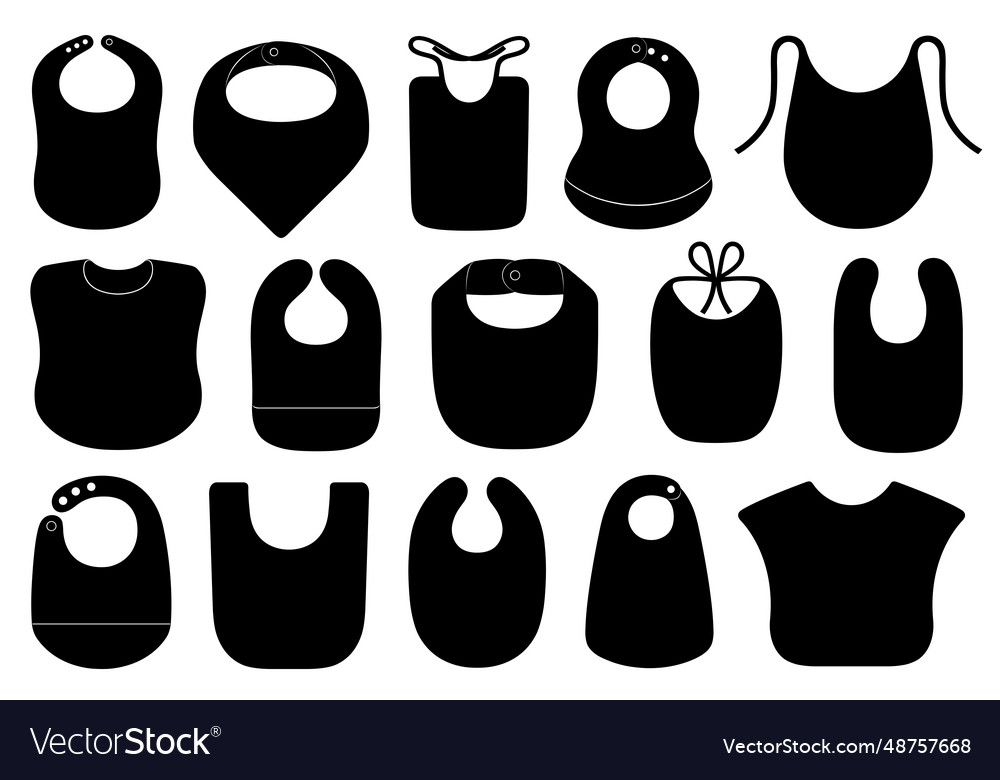 Set of different baby bibs