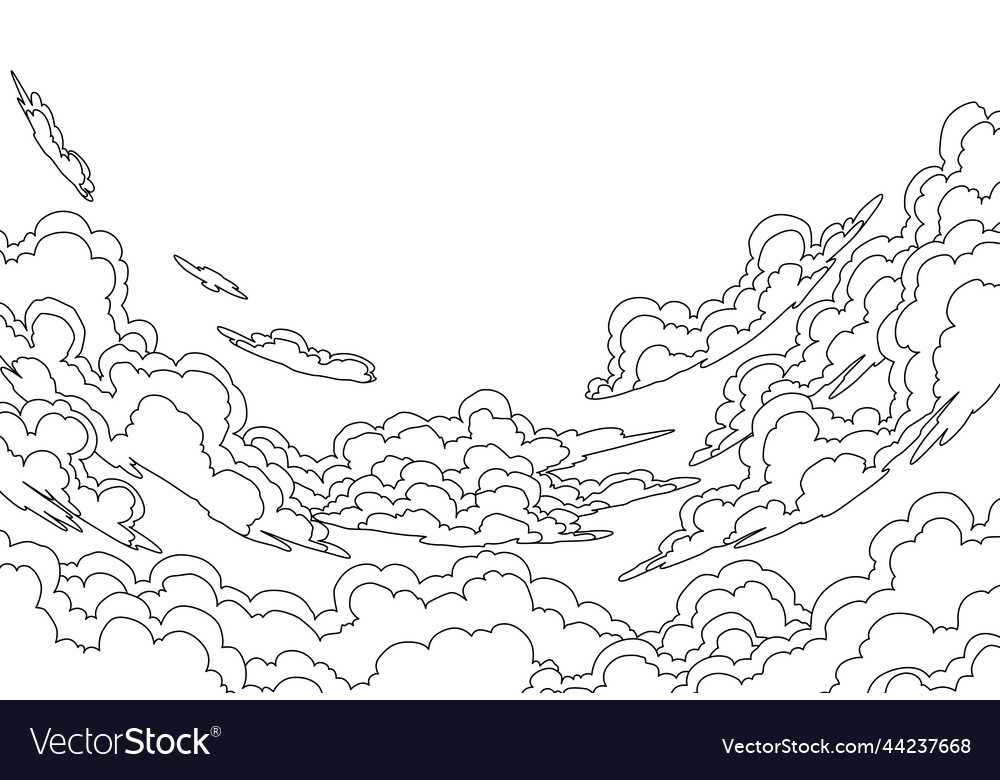 Sketch of sky clouds morning or evening landscape Vector Image