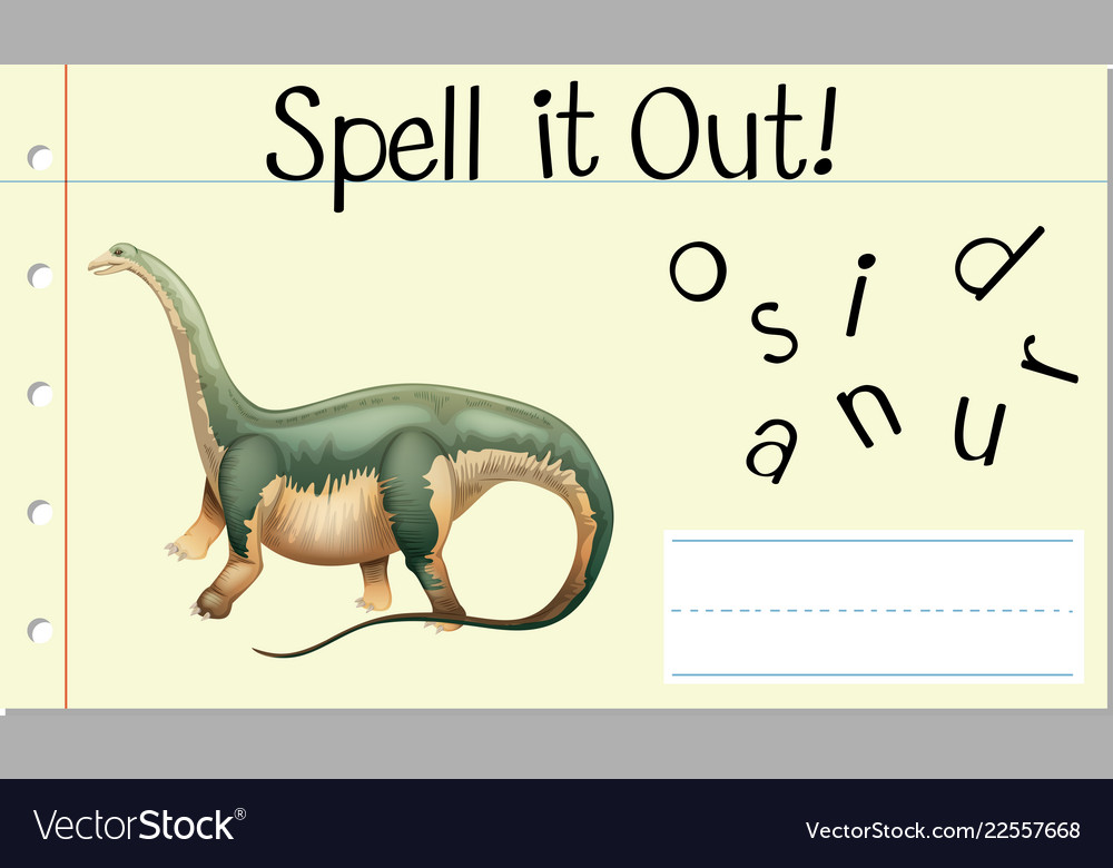 Spell english word dinosaur