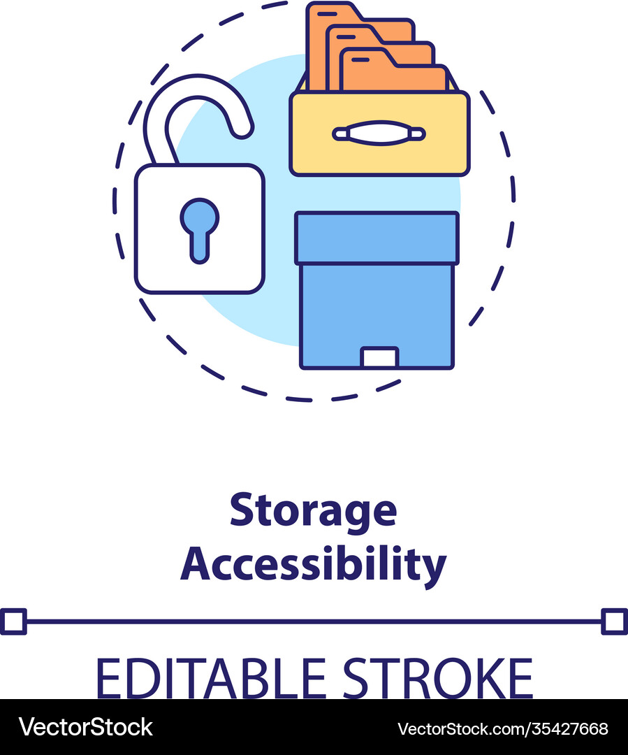 Storage accessibility concept icon Royalty Free Vector Image