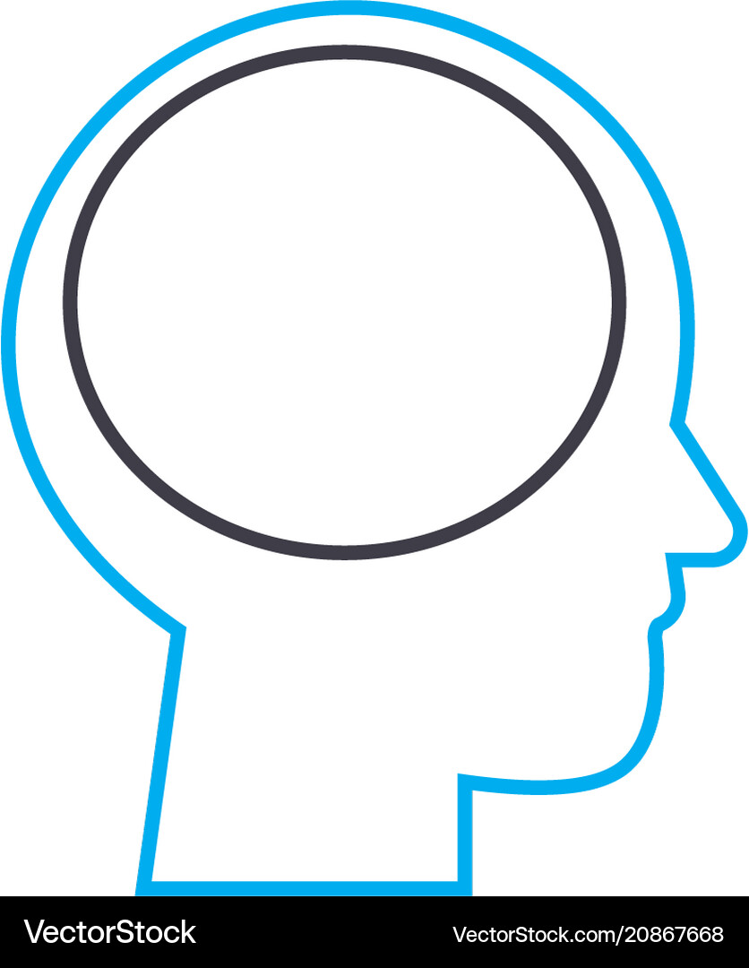 Thinking process thin line stroke icon Royalty Free Vector