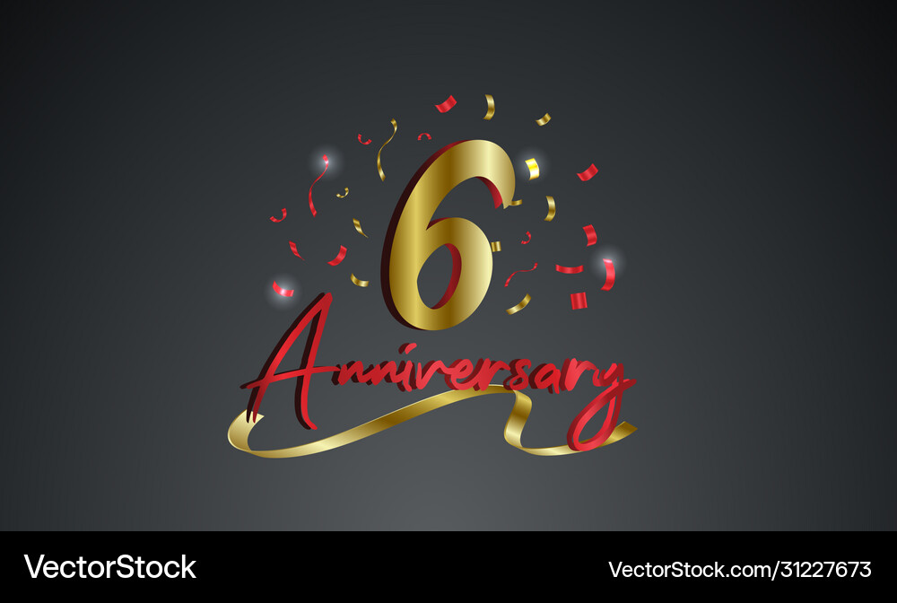 Anniversary celebration background with 6th Vector Image
