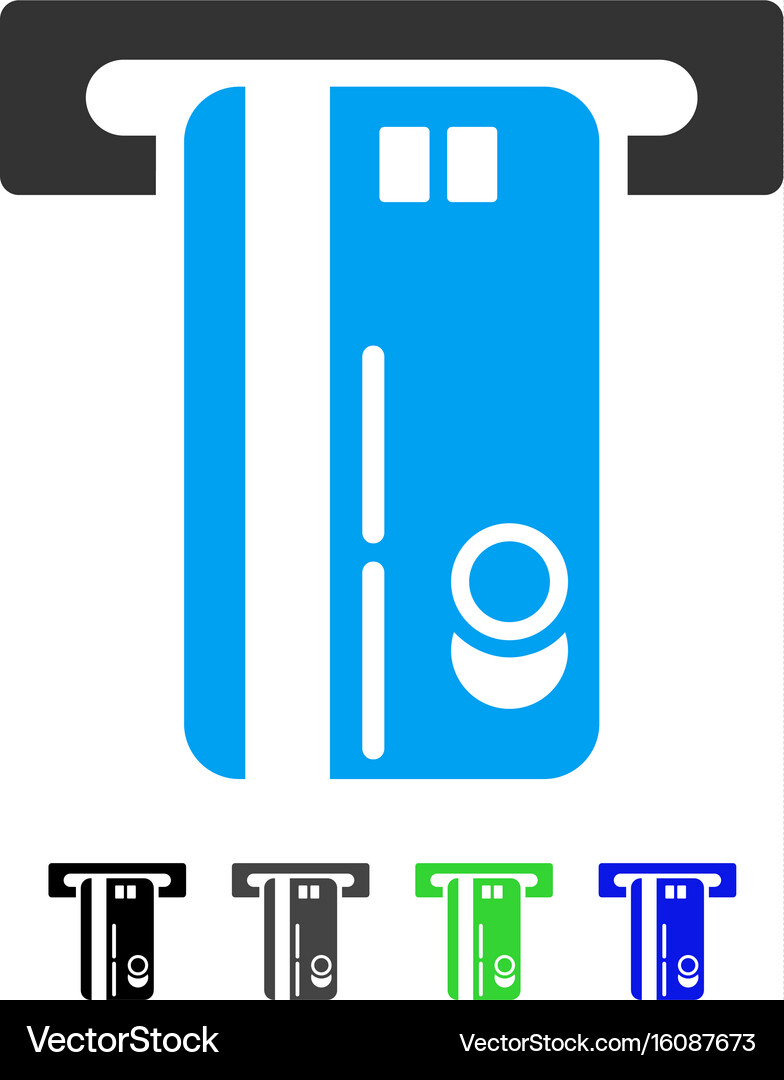 Atm machine flat icon Royalty Free Vector Image