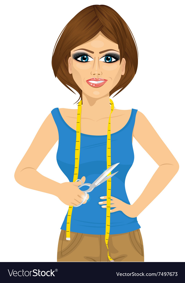 Attractive Seamstress Or Tailor Royalty Free Vector Image