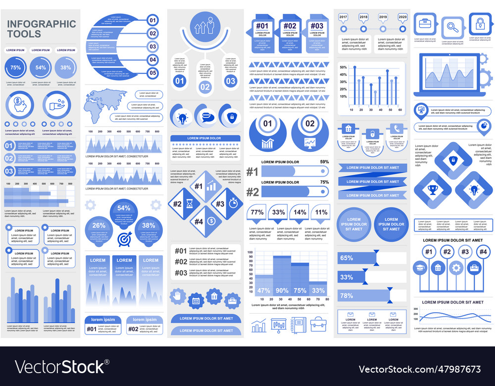 Bundle infographic elements data visualization vector image Bundle infographic elements data visualization