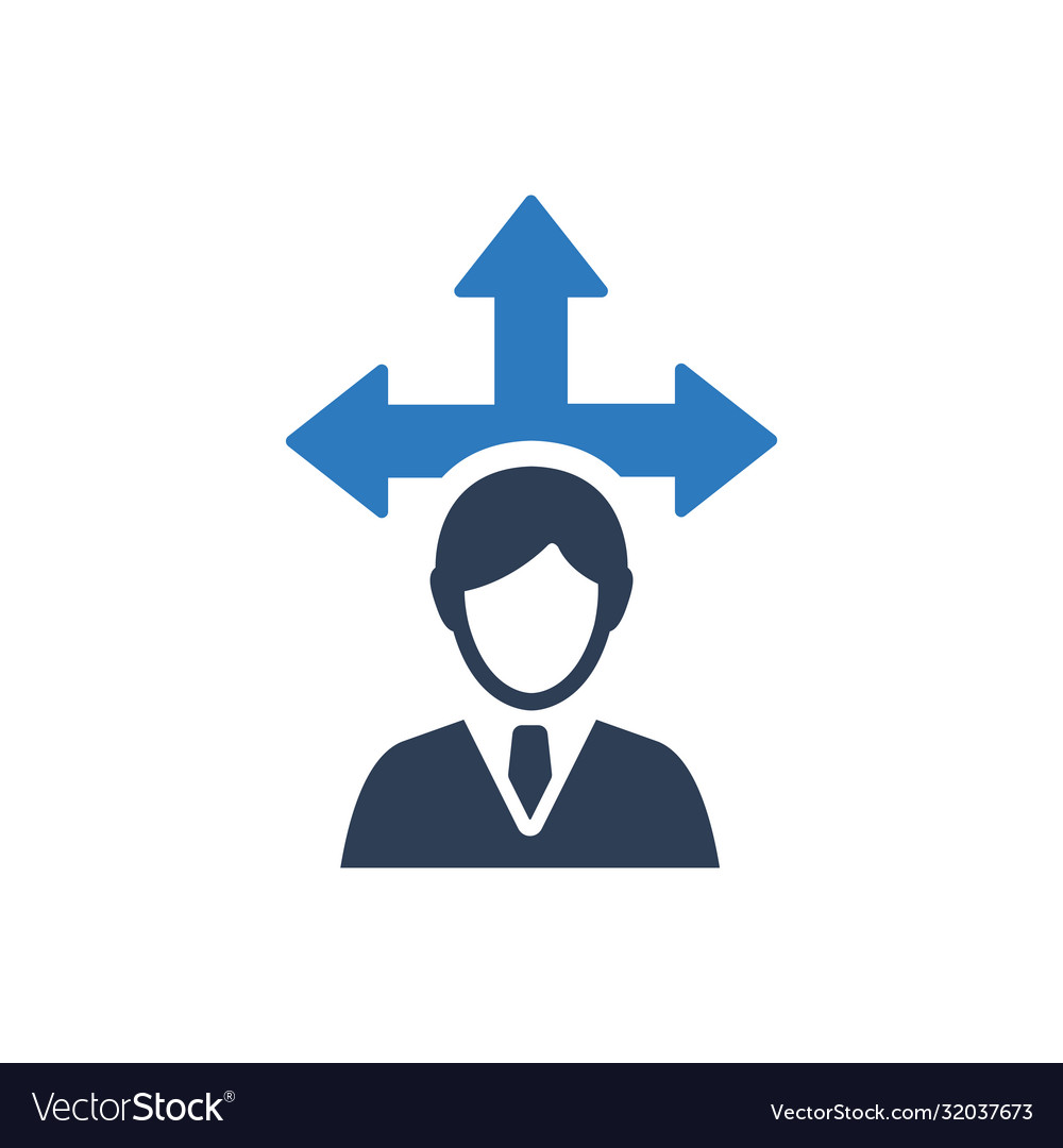 Businessman choice making icon Royalty Free Vector Image