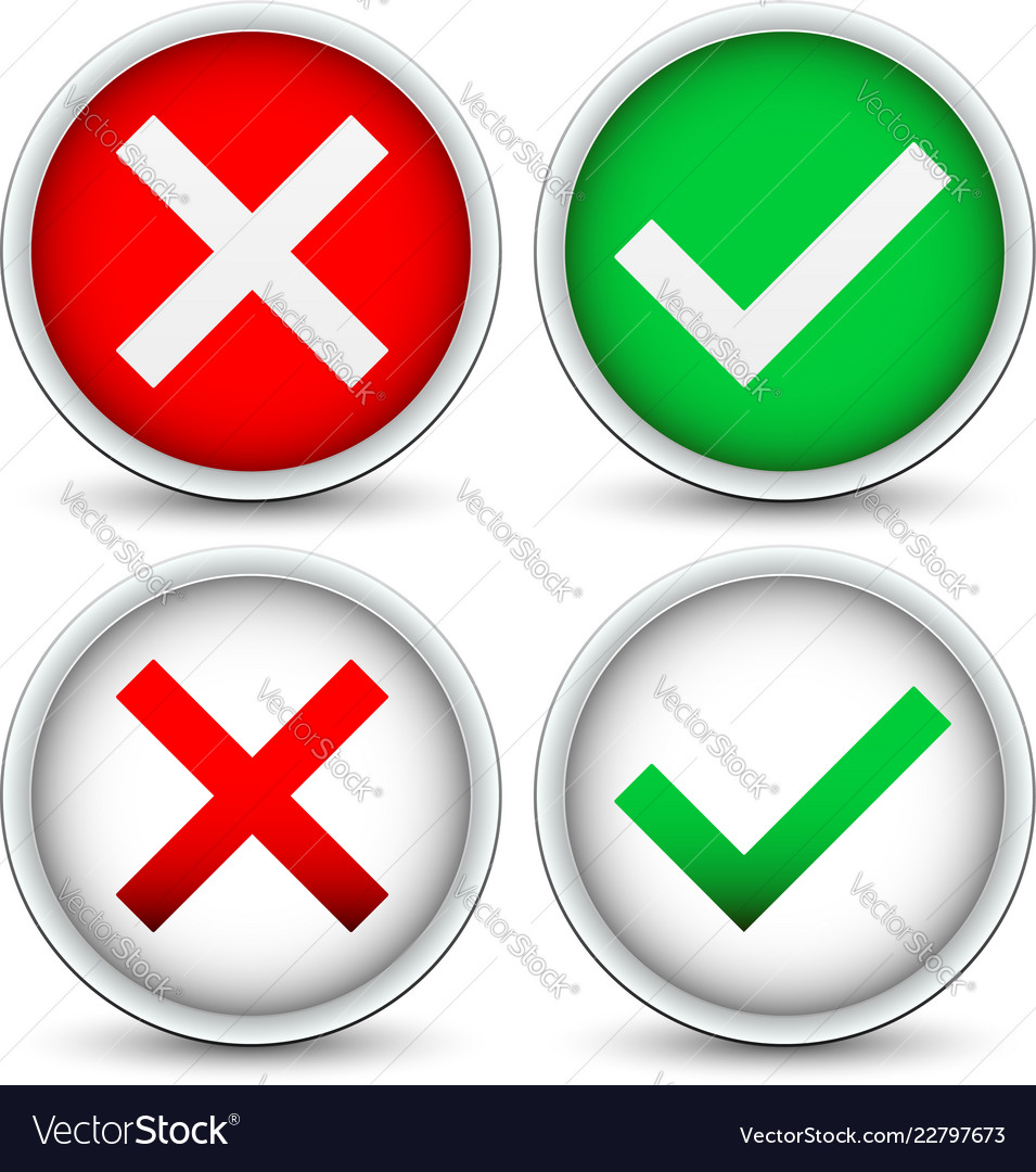 Checkmark and x concepts Vector Image Checkmark and x concepts